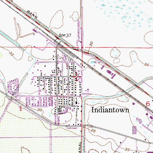 Topographic Map of Evergreen First Baptist Church, FL