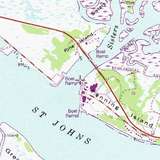 Topographic Map of Atlantic Marine Pier, FL