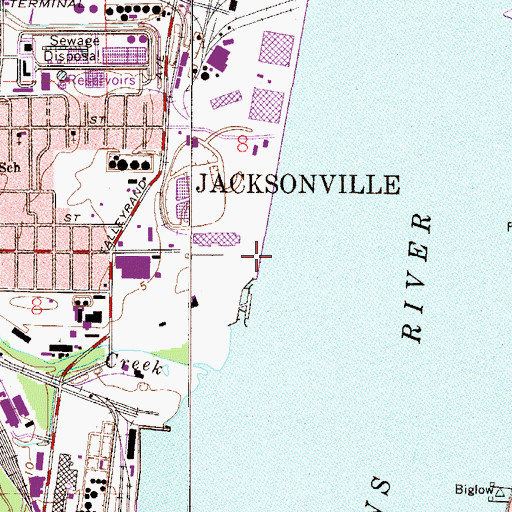 Topographic Map of Jacksonville Port Authority Toyota Berth, FL