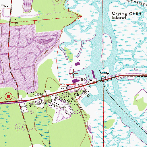 Topographic Map of Mobro Marine West Bulkhead, FL