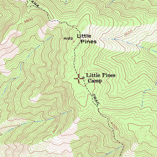 Topographic Map of Little Pines Camp, CA