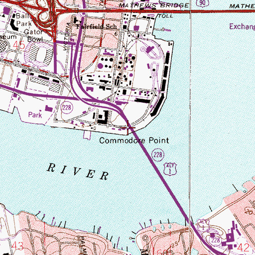Topographic Map of North Florida Shipyard Upper Wharf, FL