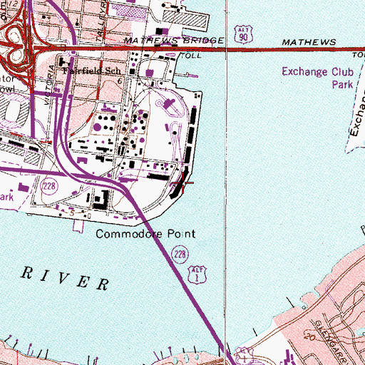 Topographic Map of North Florida Shipyards Lower Wharf, FL