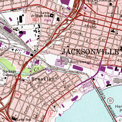 Topographic Map of Prime F Osborn Convention Center, FL