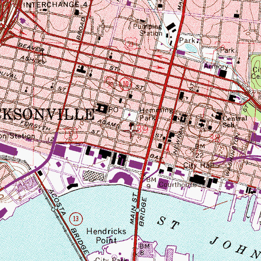 Topographic Map of Barnett Historic Preservation Foundation, FL