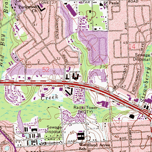 Topographic Map of Jacksonville Christian Arts Center, FL