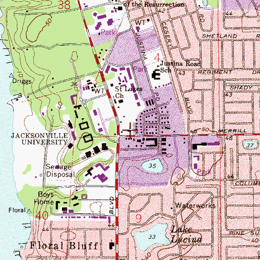 Topographic Map of Carl S Swisher Library, FL