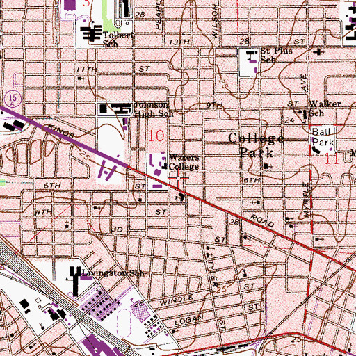 Topographic Map of Centennial Library, FL