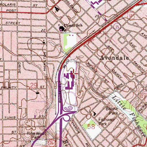 Topographic Map of Florida Community College at Jacksonville Kent Campus Library, FL