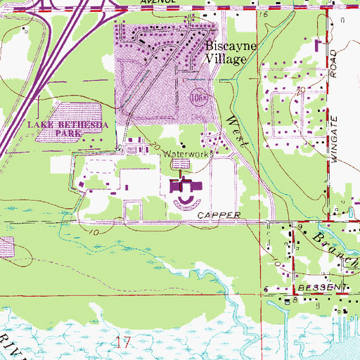 Topographic Map of Florida Community College at Jacksonville North Campus Library, FL