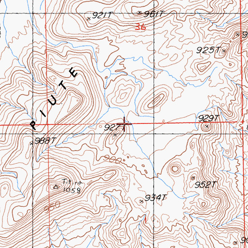 Topographic Map of Little Piute Mountains, CA
