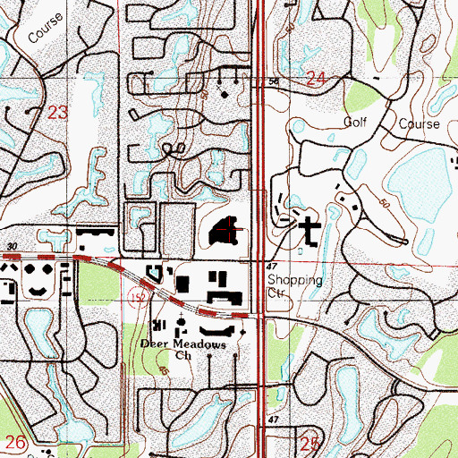 Topographic Map of Florida Community College Deerwood Center Library, FL