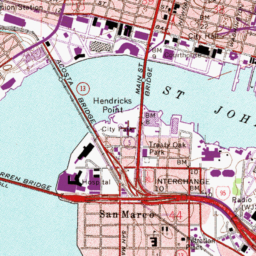 Topographic Map of Jacksonville Maritime Museum Society, FL