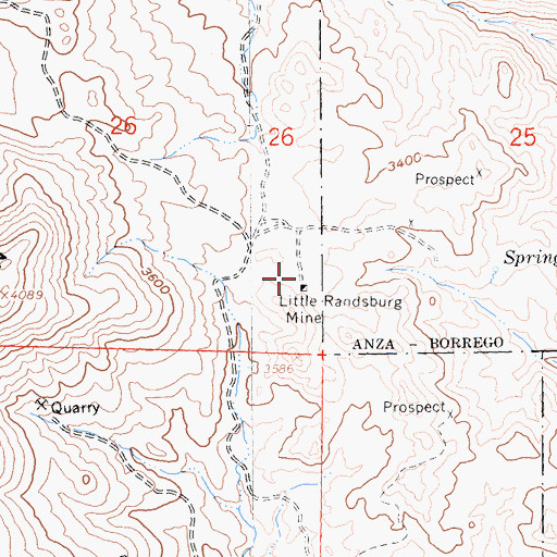 Topographic Map of Little Randsburg Mine, CA