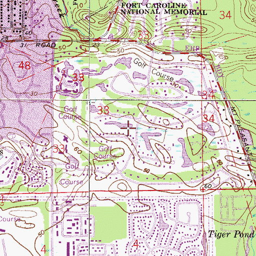 Topographic Map of Grey Oaks Golf and Country Club, FL