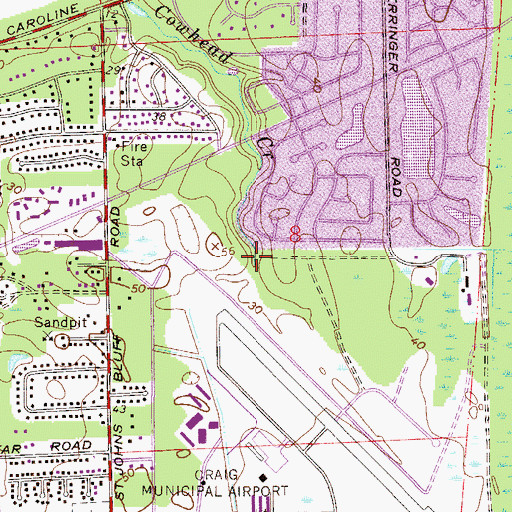Topographic Map of Hamlet Golf Course, FL