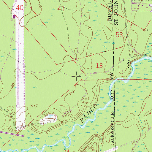 Topographic Map of Harbor City Municipal Golf Course, FL