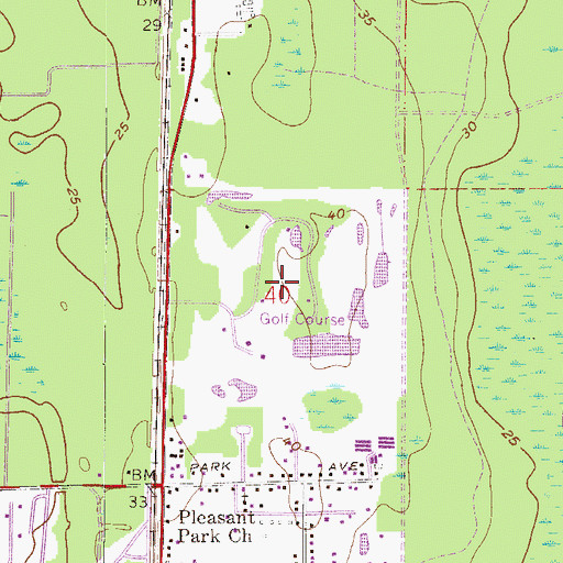 Topographic Map of Hawks Nest Golf Club, FL