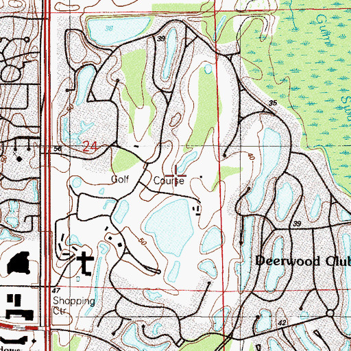 Topographic Map of Hibiscus Golf Club, FL