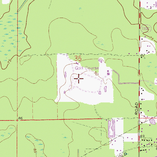 Topographic Map of Hidden Lakes Golf Course, FL