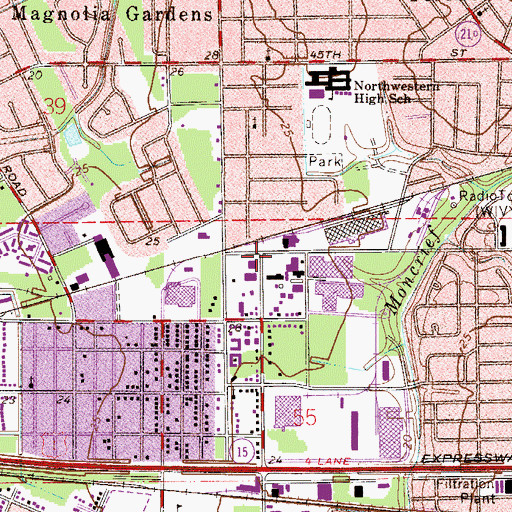 Topographic Map of Carver Post Office, FL