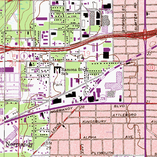 Topographic Map of Murray Hill Post Office, FL