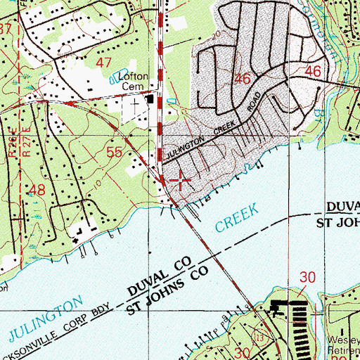 Topographic Map of Bull Bay Pier Marina, FL