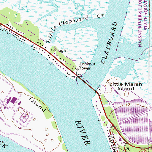 Topographic Map of Clapboard Creek Marina, FL