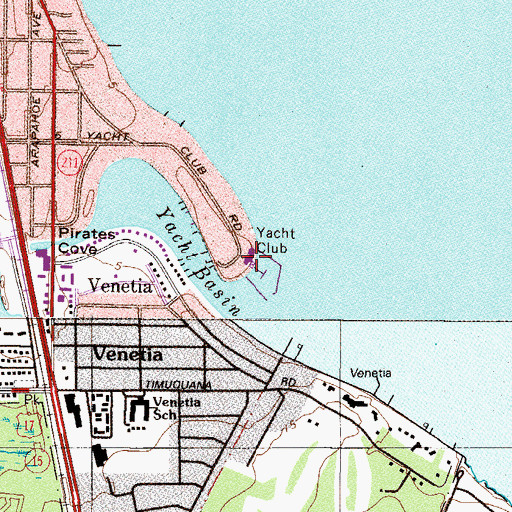 Topographic Map of Florida Yacht Club Marina, FL