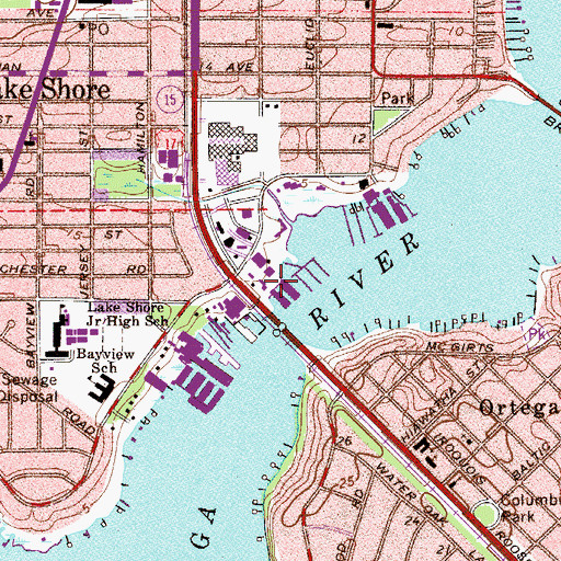 Topographic Map of Sadler Point Marina, FL