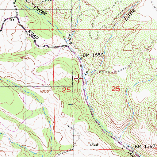 Topographic Map of Little Sand Creek, CA