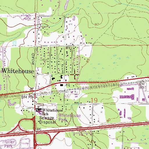 Topographic Map of Allens Mobile Home Park, FL