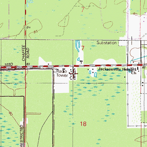 Topographic Map of Arrow Lane Mobile Home Park, FL