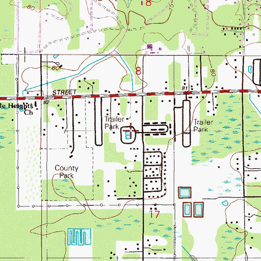 Topographic Map of Connie Jean Mobile Home Park, FL