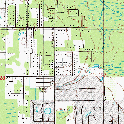 Topographic Map of Crystal Oaks Mobile Home Park, FL