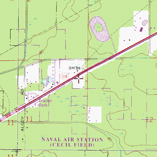 Topographic Map of Golden Nuggett Mobile Home Park, FL