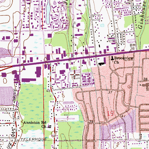 Topographic Map of Leon Mobile Home Park, FL