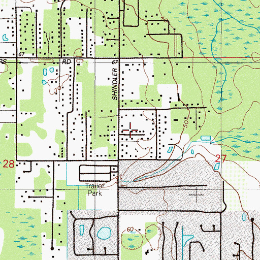Topographic Map of Oak Ridge Mobile Home Village, FL
