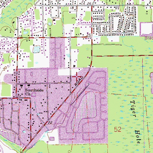 Topographic Map of Pineland Gardens Trailer Park, FL