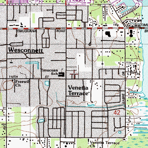 Topographic Map of Rhondas Trailer Park, FL
