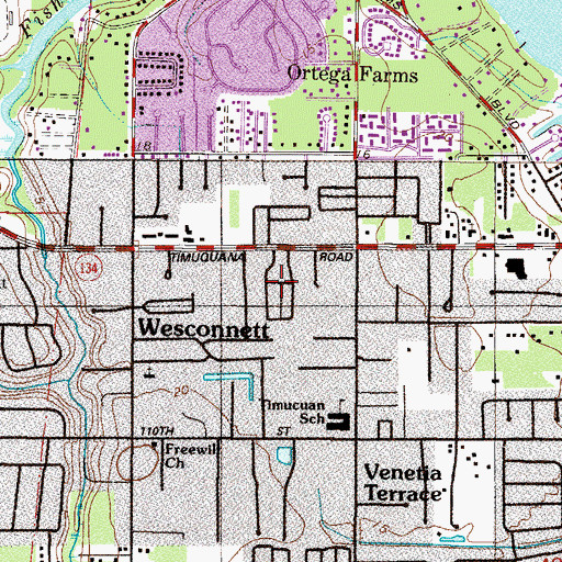 Topographic Map of Royal Court Mobile Home, FL