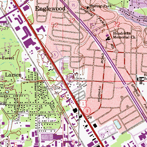 Topographic Map of Southside Mobile Home Park, FL