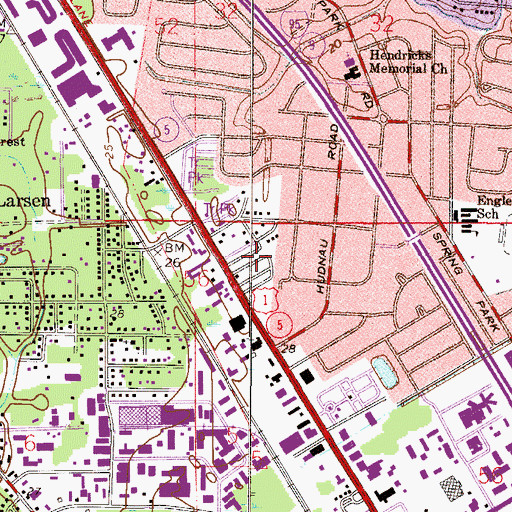 Topographic Map of Suntree Mobile Home Park, FL