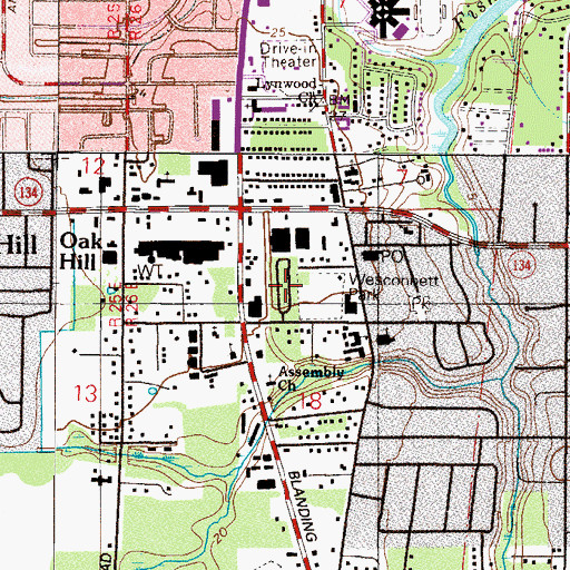 Topographic Map of Thunderbird Mobile Home Park, FL
