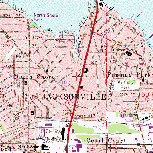 Topographic Map of Trailer Village Mobile Home Park, FL