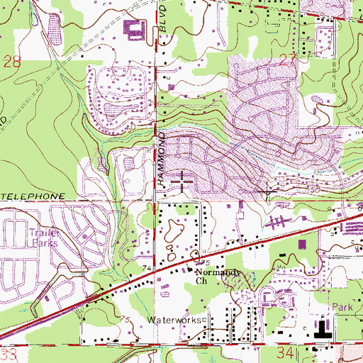 Topographic Map of Wards Mobile Home Park, FL