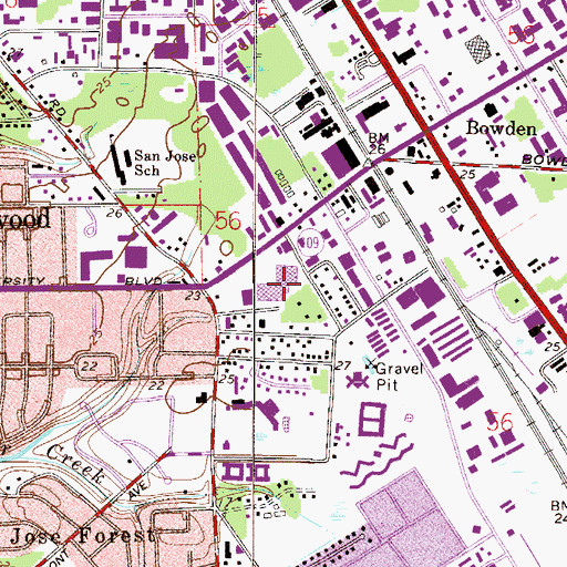 Topographic Map of University Mall, FL