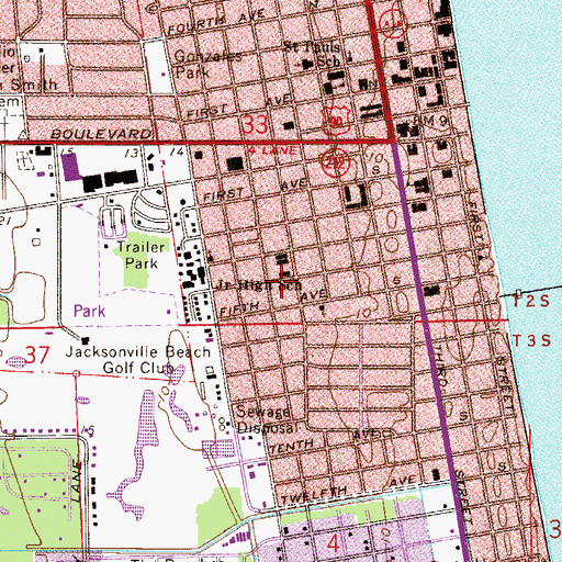 Topographic Map of Carver Recreation Center, FL
