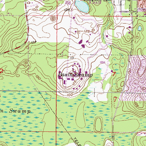 Topographic Map of Hamilton Correctional Institution, FL