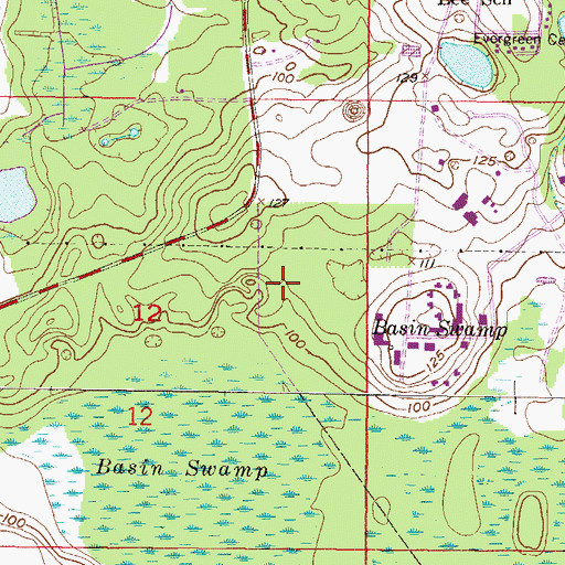 Topographic Map of Hamilton Correctional Institution Annex, FL